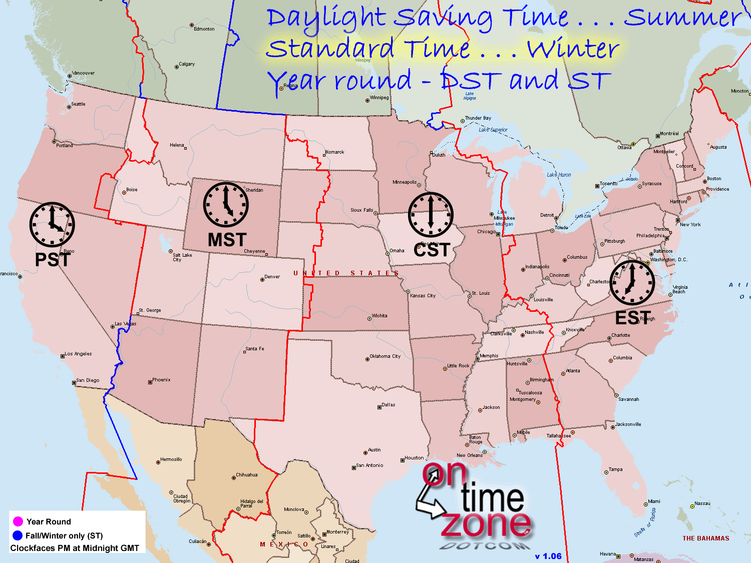 different time zones in usa